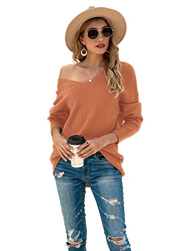 Image of Iandroiy Women's Batwing Sleeve Off Shoulder Loose Oversized Baggy Tops Sweater Pullover Casual Blouse T-Shirt