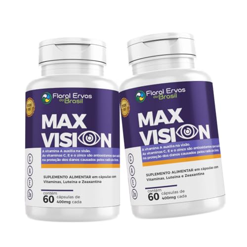 Max Vision 60 Cápsulas Luteína Zeaxantina Vitamina A C E - 2 Frascos