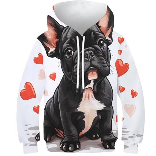 Hoodie bouledogue français ado pull à manches longues enfant