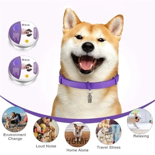 Collar cómodo para mascotas ajustable morado resistente al agua de 38 cm 3