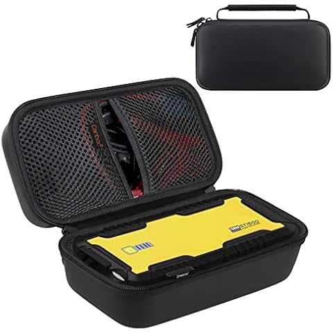 Canboc Hard Carrying Case for GT1500 Portable Car Jump Starter 12V 1500 Amp, Phone Laptop Charger Power Bank, Mesh Pocket fits Smart Jumper Clamp, USB Cable, Car Charger, Black Cover