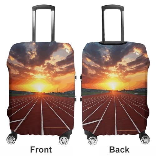 Travel Luggage Cover Elastic Suitcase Protector Anti-Scratch Washable Dusk Running Track Luggage Sleeve Tsa Approved Carry on Covers Baggage Cover Fits 18-32 Inch Luggages3