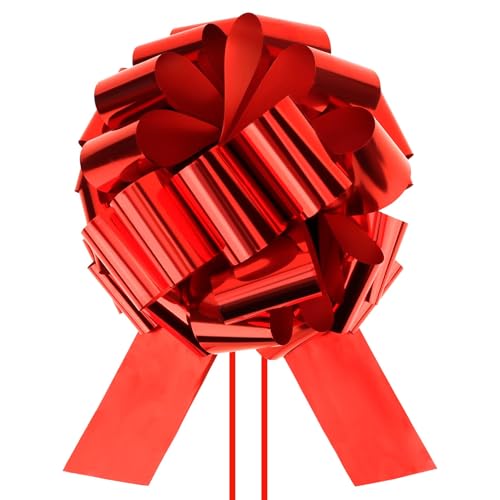 Luktastic Gros Noeud Rouge, Gros Noeud Cadeau, 30cm, pour Cadeaux Paniers Arrangements Floraux Voitures De Mariage Décorations De Fête Fête De Noël Nœuds À Tirer en Ruban