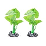 LELE LIFE Paquete de 2 plantas de acuario para decoración de peceras, plantas artificiales de seda de 6 pulgadas, realistas para accesorios de pecera Beta, peces dorados, decoración de reptiles (16 cm