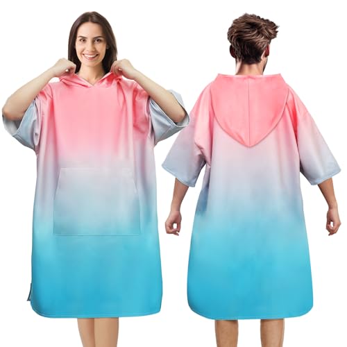 Kulamo Poncho de playa para surfistas, poncho toalla de secado rápido de microfibra, ayuda para el...