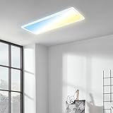 Briloner - LED Ceiling Light, Dimmable Ultra Slim Panel Lamp, 58x20x3 cm, Backlight Effect, CCT Adjustable Light, Flush Mount, Remote Control, Night-Light Function, 23W, Living Room, Kitchen, White - Image 7