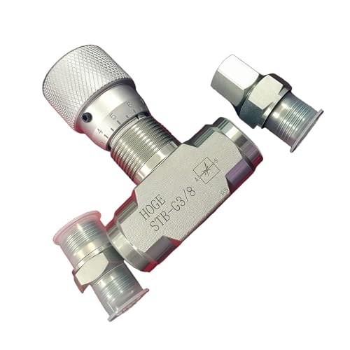 Bi-Directional Hydraulic Flow Control Valve 3/8" Hydraulic Flow Regulator Throttle for High Pressure Applications Adjustable Bi-Directional Throttle