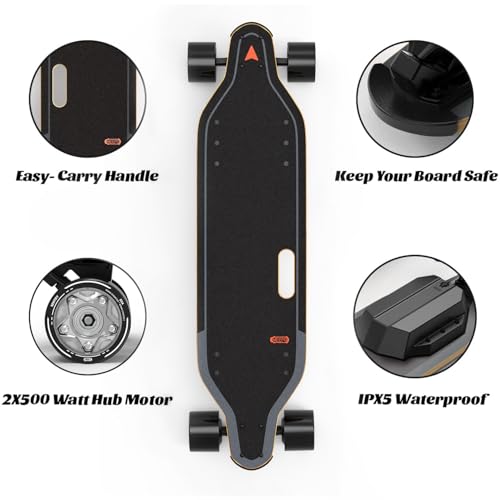 MEEPO Campus V5 Series/Envy Electric Skateboard with Remote, Top Speed Up to 29 Mph, 4 Speed Smooth Braking, Easy Carry Handle Design, Suitable for Adults & Teens