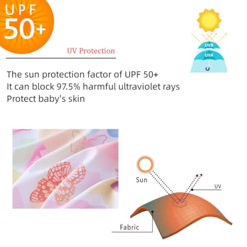Image of UMELOK Girls Long Sleeve Rash Guard One Piece Swimsuits with UV Protection Sunsuit