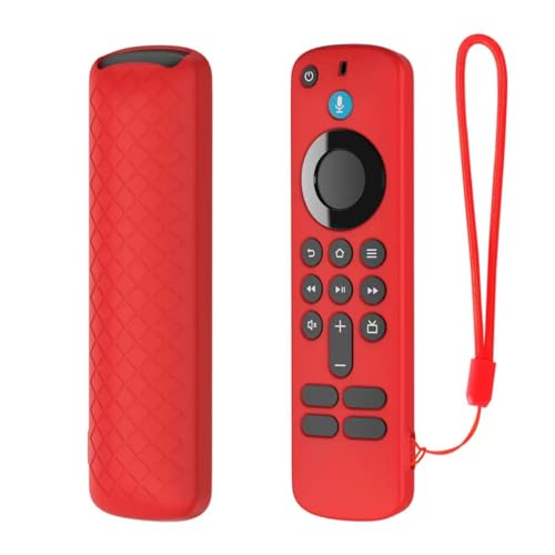 リモコンカバー For Fire TV Stick HD/4K 用 シリコン製 保護ケース リモコン フック穴付き 滑り止め 防水 耐衝撃 保護ケース 丸洗い 全体保護 リモコン シェル (レッド)の商品画像（Amazon）