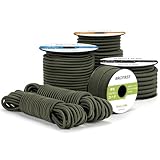 Brotree バンジーコード ショックコード 丸ゴム紐 6mm 高弾力ゴムロープ 10M ストレッチコード ゴムバンド リペアコード テントポール補修 軽トラック 荷物固定 カヤック ターポリン カーゴネット アウトドア DIY用-アーミーグリーン