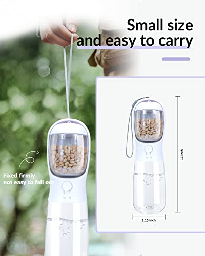 Paoakaola Dog Water Bottle 2 In 1, Leak Proof Portable Pet Water Bottle With Food Container, Outdoor Portable Water Dispenser For Cat, Rabbit, Puppy For Walking, Hiking, Camping, Travel(19Oz White) #TOP6