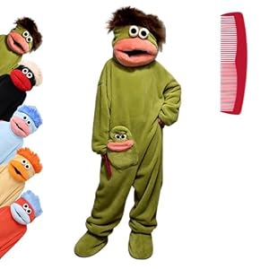 Big Mouth Monster Einteiler, Lustiger Big Mouth Monster Einteiler Pyjama, Weiches Plüsch-Loungewear, grün, XL