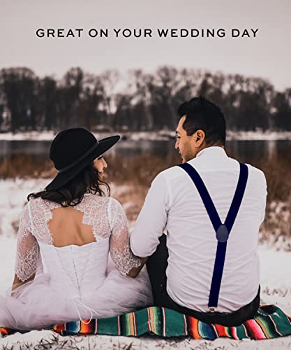 image for Man of Men Navy Suspenders for Men - Adjustable Size Elastic 1 inch Wi