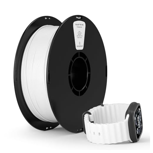 kexcelled High Speed TPU Filament 1.75mm,White TPU 95A HF Flexible Soft 3D Printer Filament,1 kg Spool (2.2lbs), Excellent Elasticity,Fit Most 3D FDM Printers