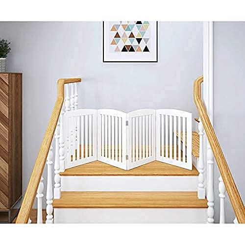 THE CARVING HUT Wooden Folding Pet Gate Baby Gate for Stairs Step