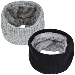 Loritta Neck Warmer Winter Warm Infinity Scarf Double-Layer Thick Fleece Windproof Scarves for Women Men