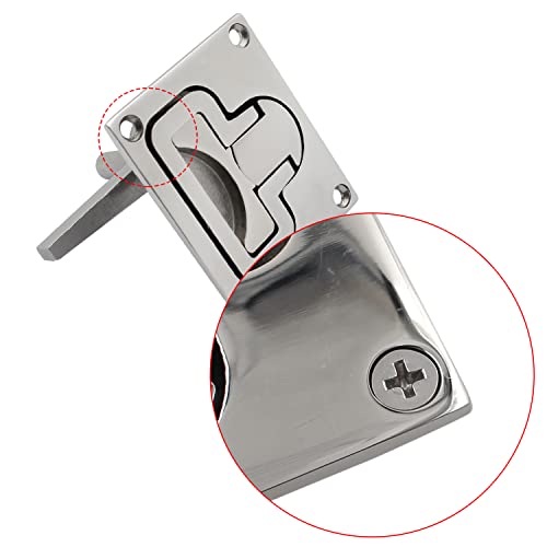 SHENGHUISS Boat Cam Latch Locking Marine Hatch Handle Heavy Duty Stainless Steel 316 Turning Lock Lift Ring W/Screws