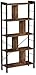 VASAGLE ALINRU Bookcase, 4-Tier Industrial Bookshelf, Floor Standing Storage Rack in Living Room Office Study, Large Storage Space, Simple Assembly, Stable Iron Frame, Rustic Brown ULBC12BX