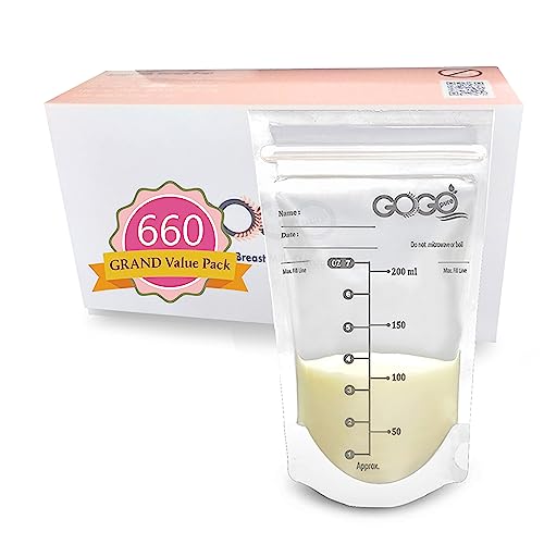 Image of 660 Count GRAND Value Pack Breastfeeding Breastmilk Storage Bags - 7 OZ, PRE-STERILIZED By Gamma Ray, BPA Free, Leak Proof Storing Double Zipper Seal, Self Stand, for Refrigeration and Freezer