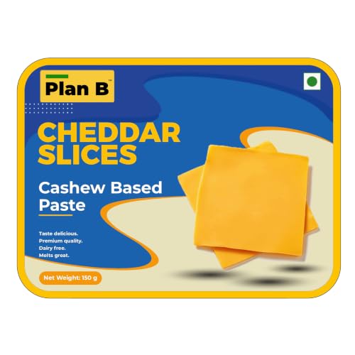 Image of Plan B Plant-Based Cheddar Cheese Slices 150g | Creamy Plant-Based Cheese Slices | Dairy-Free, Lactose-Free & Gluten-Free | Burger & Sandwich Cheese