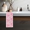Cherry Kitchen Towels With Pink Bows - 16x41 Inch Coquette Preppy Hand Towels