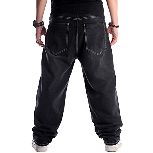 Ruiatoo Men's Classic Baggy Jeans Daily Loose Denim Jeans Hip Hop Dance Jogging Long Casual Pants2
