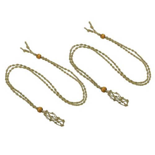 PATIKIL Empty Stone Necklace Holder, 2 Pcs Crystal Stone Holder Cage