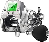 SAMOLLA Baitcasting Fishing Reel 9.6oz Ultralight Smart Digital Baitcaster Reels with 22Lb/35 Lb Max Drag 6.3:1 High-Speed Gear Ratio Right Handed Freshwater Saltwater Compact Design Silver TX1200