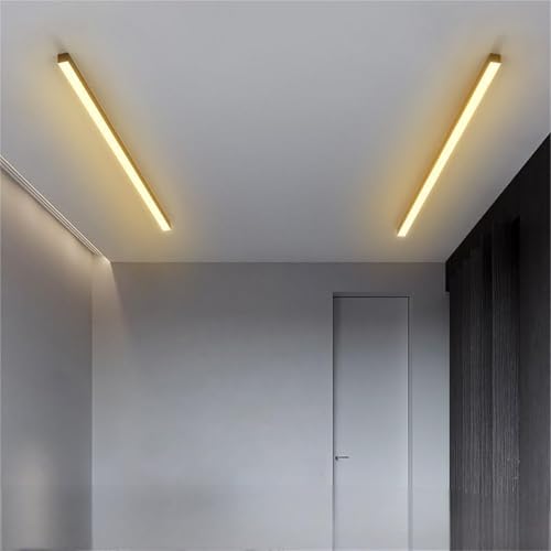 Lampe de plafond linéaire au design créatif en aluminium noir et acrylique, éclairage moderne