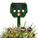 Cat Repellent for Gardens UK, Solar Ultrasonic Fox Cat Deterrents Repeller Outdoor for Yard, Lawn,Farm, Waterproof Animal Scarer for Repelling Dog, Deer, Squirrel, Rabbit, Skunk, Raccoon, Marten