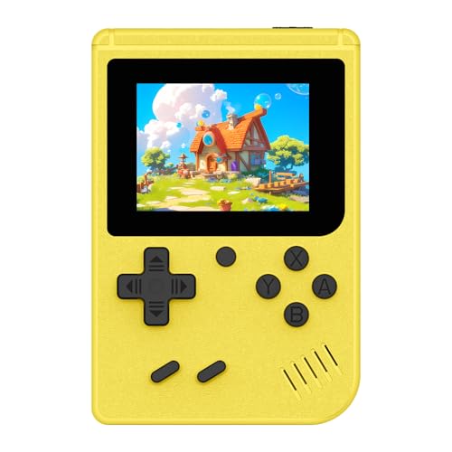 Image of Handheld Game Console, Rechargeable Mini Game Console, 3.0in Retro Gaming Console (Yellow)