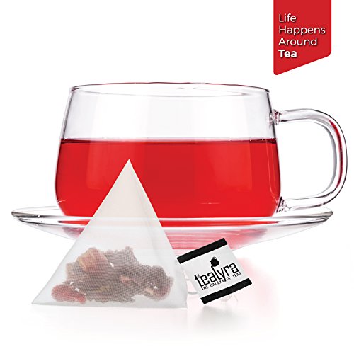 Tealyra - Pure Hibiscus Flower Herbal Tea - 25 Bags - Loose Leaf -Karkade - Vitamins-Rich Tea - Caffeine Free - 25 Pyramids Style Sachets - Thumbnail 2