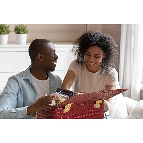 Dulcet Gift Baskets Happy Birthday Sampler Red Wicker Basket featuring Muffins Sprinkle Cookies, Candle, Balloons and more. Gift Box for Women, Kids, Friends, Family, Him, Her, Girls & Boys - Image 5