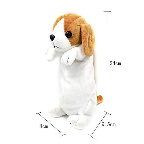 Image of Minache Women Animal Dog Plush Stationery Pouch Pen Pencil Case Ladies Cosmetic Bag