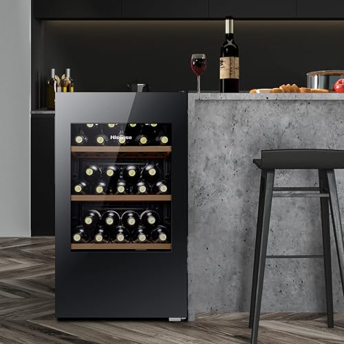 Hisense MWC4894GF - Bodega de Vino de 30 Botellas, monotemperatura, Vidrio Anti-UV, estantes de Madera, Pantalla táctil, iluminación LED, año 2023 - imagen 4