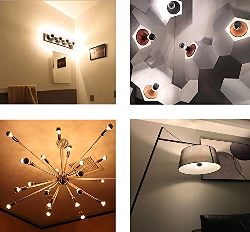 Half Chrome Retro Led Filament Bulb G25/G80 6W Edison Bulb, Silver Bowl Tipped, E26 Base, Soft Warm White 2700K, 60W Equivalent, 110-120Vac, Dimmable (6) #TOP5