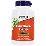 NOW Hawthorn Berry 540mg, 100 Veg Capsules (Pack of 4)