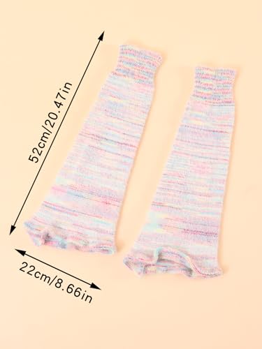 Image of WODECASA Girls Kawaii Leg Warmers Knitted Flared Leg Sleeves Goth Crochet Baggy Cuff Ankle Heap Socks