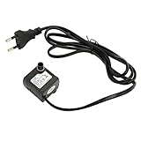 Zerodis Katzen-Trinkbrunnenpumpe Mini-Tauchwasserpumpe Haustierbrunnen Wechselbare Leise IPX8 wasserdichte Springbrunnenpumpe mit Saugnapf für Aquarium EU-Stecker 220-240 V Haustier-Trinkbrunnen
