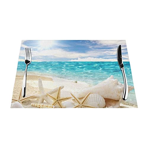 Set de table plage océan 30x45 cm lavable et résistant à la chaleur x4 - 2