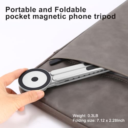 Image of 3-in-1 Portable Laptop Stand with Magnetic Phone Holder, White