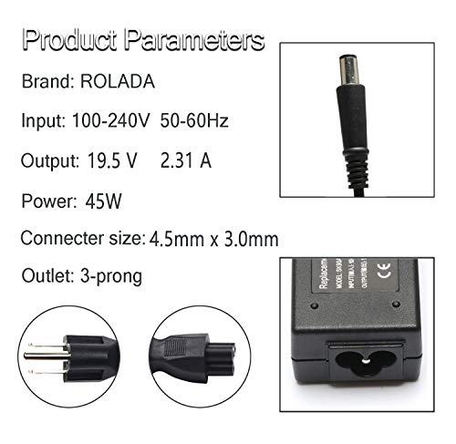 La45Nm140 Kxttw Jt9Dm Hk45Nm140 Ac Adapter Charger Replacement For Dell Inspiron 15 5000 5555 5558 5559 3552 7558 7595;Dell Xps 13 9350 9360 9365 3943 9333 9343 9344-45W 19.5V 2.31A Laptop Charger #TOP1