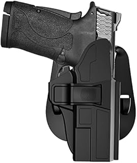 M&P Shield EZ Holster fit S&W M&P 9mm 380 Shield EZ, Smith & Wesson Performance Center M&P Shield EZ 9mm 380, Open Carry OWB Paddle Holster, Adjustable Cant & Quick Release - Right Handed