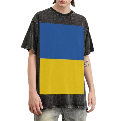 T-shirt Ukraine homme coton délavé vintage manches courtes amples