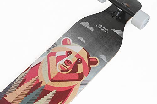VOLADOR 42inch Freeride Longboard Complete Cruiser ( Drop Through Deck - Camber concave )(Bear)