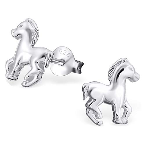 ICYROSE 925 Sterling Silver Small Horse Stud Earrings (Nickel Free) 20559