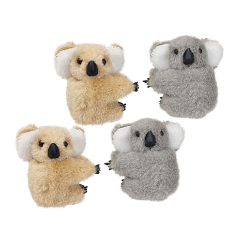 Gogogmee 4個 かわいいコアラぬいぐるみカートゥーンヘアクリップ 女の子用ファン爪クリップ 強力グリップで前髪や太髪細髪に対応 髪飾りア
