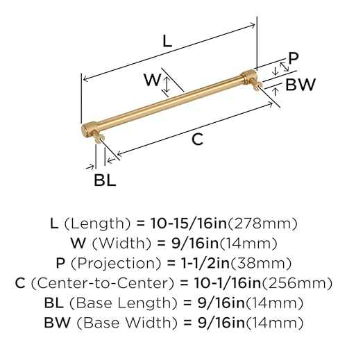 Amerock Faraday 10-1/16 inch (256mm) Center-to-Center Champagne Bronze Cabinet Pull, BP37748CZ by Amerock - Image 6