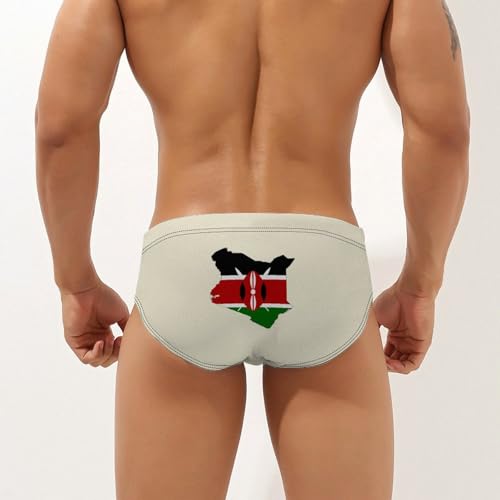 Kenyan Flag Map Printed Swim Briefs for Men Sexy Bikini Swimwear Elastic Beach Trunks Bathing Suit3